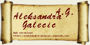 Aleksandra Galečić vizit kartica
